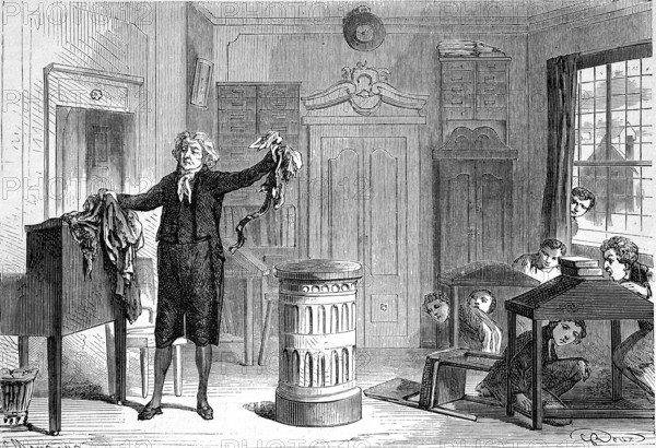 Theatre de lAmbigu comique, theatrical performance, Le Crime de Faverne by Theodore Barriere and Leon Beauvallet, 1869, France, Historic, digitally restored reproduction of an original 19th century play, exact original date unknown, Europe