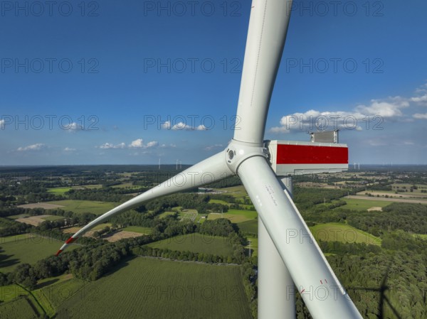 Dorsten, North Rhine-Westphalia, Germany, new construction of a wind turbine. Wind farm Große Heide, Europe