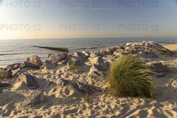 On the Plage de Sangatte beach on the Côte d'Opale or Opal Coast in Sangatte, France, Europe