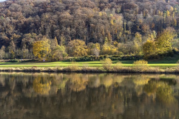 The Weser near Bodenwerder, Lower Saxony, Germany, Europe