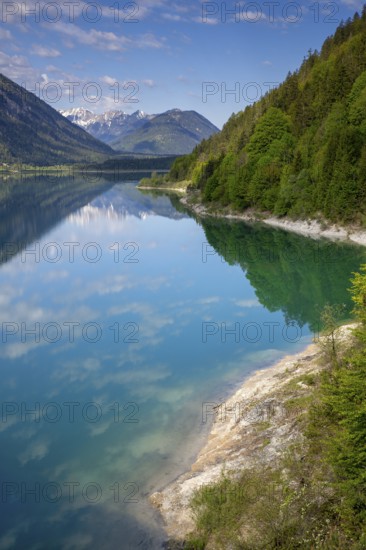Sylvensteinsee in spring, Bavaria, Germany, Europe