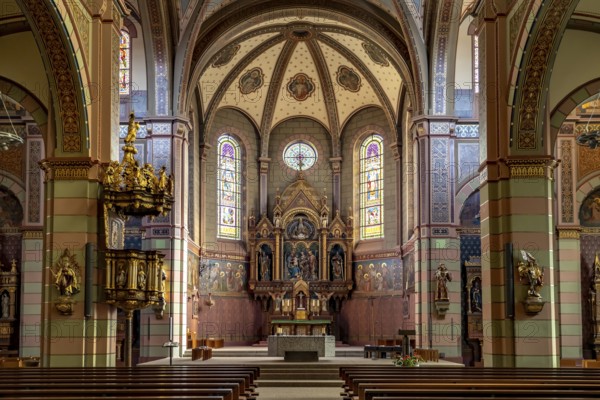 Altar of the town church of Our Lady of Mount Carmel in Bräunlingen, Black Forest, Baden-Württemberg, Germany, Europe