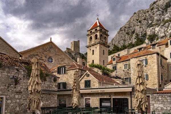 The Church of St Michael in the old town centre of Omis, Croatia, Europe