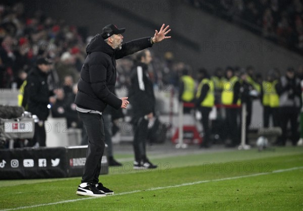 Coach Marco Rose RasenBallsport Leipzig RBL on the sidelines Gesture Gesture MHPArena, MHP Arena Stuttgart, Baden-Württemberg, Germany, Europe