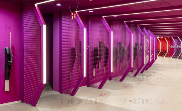 Underground car park for bicycles, redesigned Potsdamer Platz station, Sony Center, Berlin, Germany, Europe