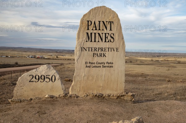 Calhan, Colorado - Paint Mines Interpretive Park. The park contains colorful bands of clay, caused by oxidized iron compounds, that Native Americans used to make paint