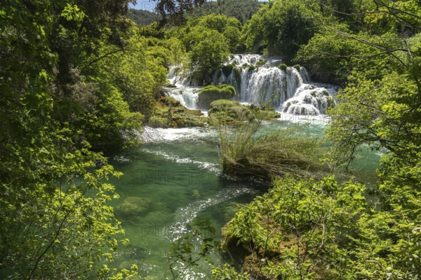 The Skradinski Buk waterfall in Krka National Park, Croatia, Europe