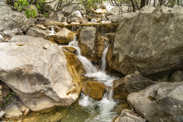 Waterfall in the Velika Paklenica gorge in Paklenica National Park, Croatia, Europe