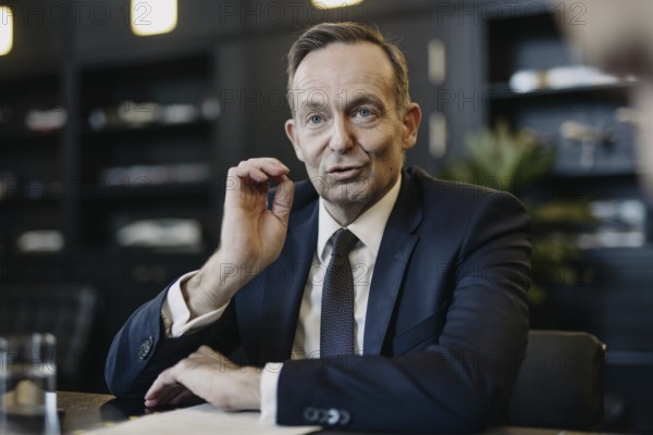 Volker Wissing (FDP), Federal Minister of Transport and Digital Affairs, recorded during an interview in Berlin, 2 October 2024, Berlin