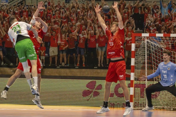 17.05.2024, 2nd HBL (German Handball League), Matchday 32: Eulen Ludwigshafen against GWD Minden (final score 28:28) . Picture: Danilo Radovic (21, GWD Minden) pulls away