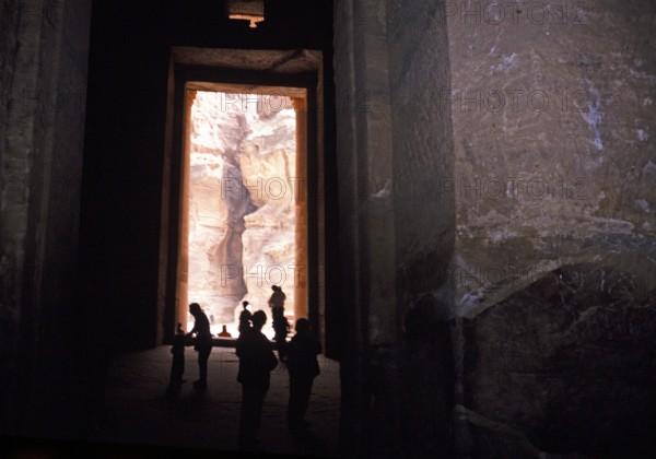 The interior of the treasury building at the archaeological site of Petra, Jordan, 1998, Asia