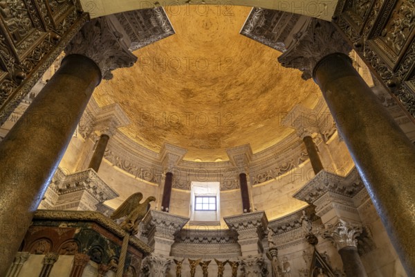 Dome in the interior of the Cathedral of St Domnius in Split, Croatia, Europe