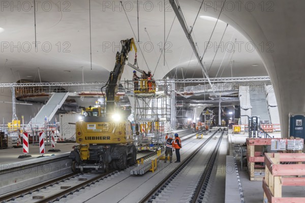 Preparations are underway for the Stuttgart 21 open construction site days, where interested parties can once again find out about the progress of construction work on Germany's largest construction site at Easter. Last year, 120, 000 people came to visit the new main railway station. Stuttgart, Baden-Württemberg, Germany, Europe