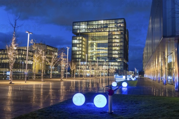 The Ruhr Tech Campus Essen, formerly the Thyssenkrupp Campus, headquarters of Thyssenkrupp, building K1, since 2024 other companies such as E.ON and Siemens have been located on the site, Essen North Rhine-Westphalia, Germany, Europe