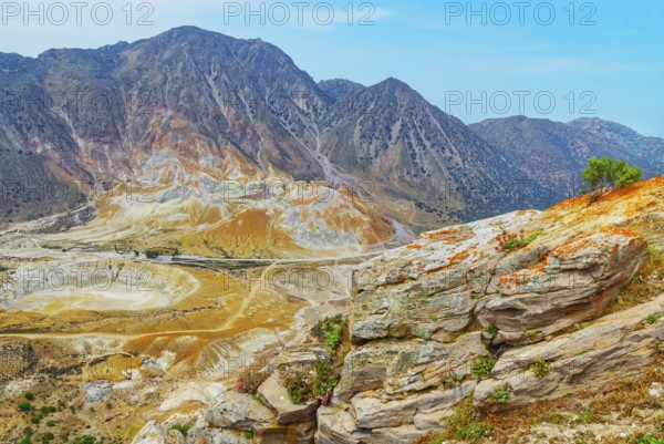 Nisyros volcano view, Nisyros Island, Dodecanese Islands, Greece, Europe