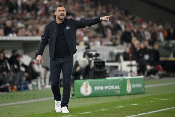Coach Coach Zsolt Löw RasenBallsport RB Leipzig RBL Gesture Gesture TV camera Semi-final, DFB Cup, MHPArena, MHP Arena Stuttgart, Baden-Württemberg, Germany, Europe