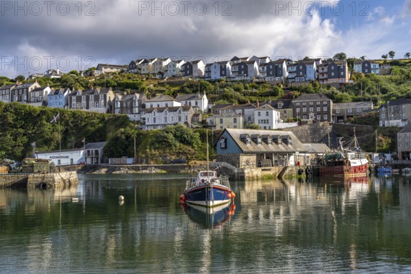 Town view and harbour of Mevagissey, Cornwall, England, Great Britain