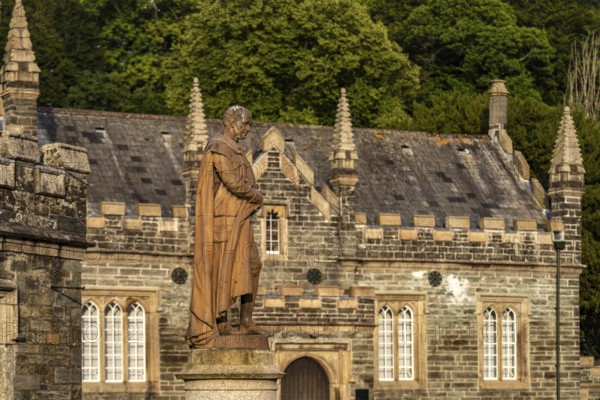 Statue of Francis, Duke of Bedford in front of the Town Hall in Tavistock, Devon, England, Great Britain