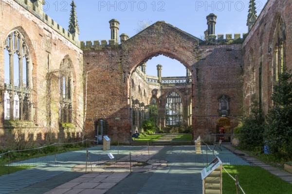 Church of Saint Luke, ruins of bombed out destroyed in World War Two 1941, Liverpool, England, UK