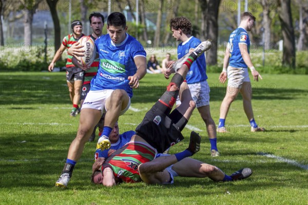 Heidelberg, 06.04.2024, Rugby 1st Bundesliga South/West, Season 2023/24, Matchday 10: SC Neuenheim vs RK Heusenstamm (93:7)