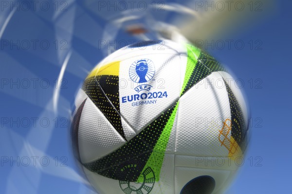 Symbolic image UEFA-EURO 2024: Close-up of the official match ball for the 2024 European Football Championship in Germany