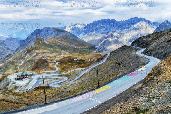 France, region Provence-Alpes-Côte d'Azur, Savoier Alps, Departement Savoie, road to pass Col du Galibier, Route des Grandes Alpes, travel landscape nature, Europe