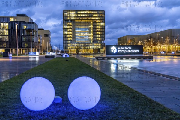 The Ruhr Tech Campus Essen, formerly the Thyssenkrupp Campus, headquarters of Thyssenkrupp, building K1, since 2024 other companies such as E.ON and Siemens have been located on the site, Essen North Rhine-Westphalia, Germany, Europe