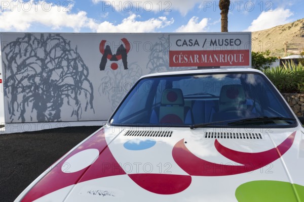 Seat Ibiza, colourful car painting, design, house museum and studio César Manrique, Haria, Lanzarote, Spain, Europe