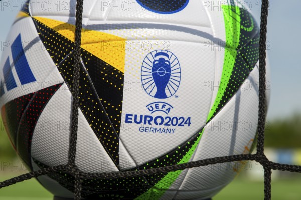 Symbolic image UEFA-EURO 2024: Close-up of the official match ball for the 2024 European Football Championship in Germany