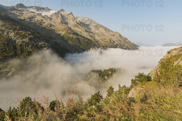 View from the Sustenpass High Alpine Road, close to the lake Steinsee
