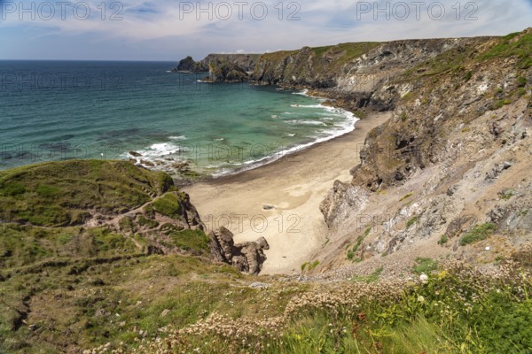 Pentreath Beach on the Lizard Peninsula, Cornwall, England, Great Britain