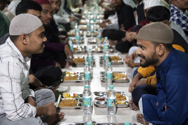 GUWAHATI, INDIA - MARCH 2: Muslims at a mosque for Ramadan's first Iftar during Muslim holy month of Ramadan in Guwahati, India on March 2, 2025