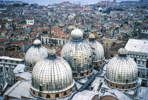 Domes of the Basilica di San Marco, St Mark's Square, Venice, Italy Venice, Italy 1969