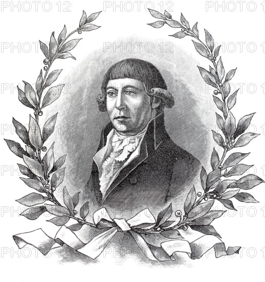 Gottfried August Bürger, 31 December 1747 - 8 June 1794, German poet in the Age of Enlightenment, who is attributed to the Sturm und Drang movement. He is best known for his ballads and the adventures of Baron von Münchhausen, a digital reproduction of an original 19th-century work, historically based