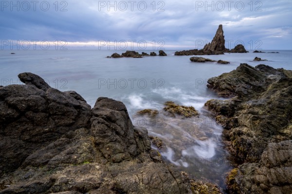 Rocky coast, Cabo de Gata-Nijar Natural Park, Almeria, Andalusia, Spain, Europe
