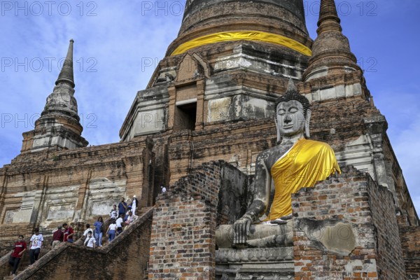 Buddha statue in Wat Yai Chai Mongkhon, Buddhist temple, Ayutthaya, Ayutthaya province, Thailand, Asia