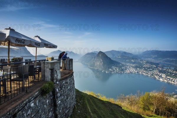Restaurant, Monte Brè, spring, Lugano, Lake Lugano, Lago di Lugano, Ticino, Switzerland, Europe