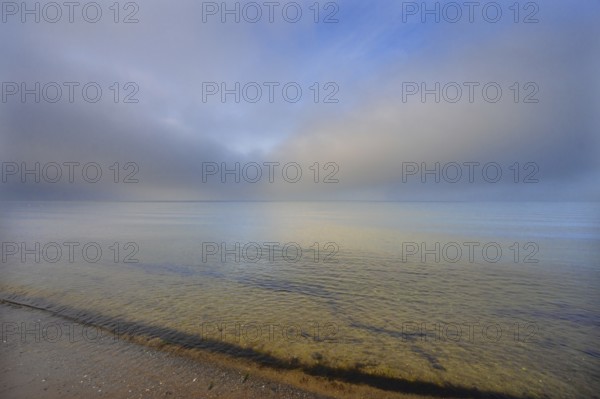 Rising fog on the Baltic Sea, Mecklenburg-Western Pomerania, Germany, Europe