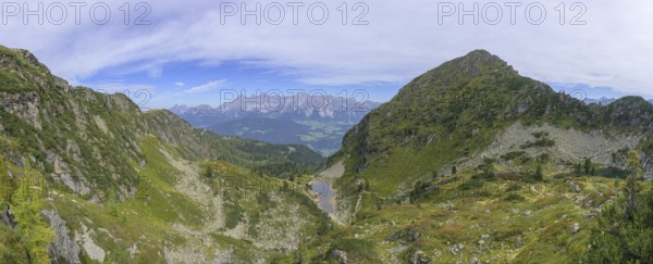 Spiegelsee to the right of the Schober and Obersee in the background Dachstein, Schladming, Styria, Austria, Europe