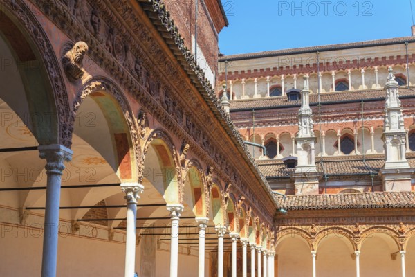 Abbey church, Certosa di Pavia monastery, Certosa di Pavia, Lombardy, Italy, Europe
