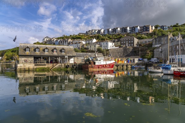 Town view and harbour of Mevagissey, Cornwall, England, Great Britain