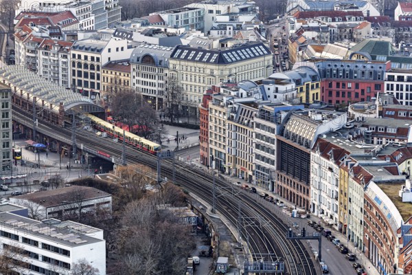 View from Hotel Park Inn towards Hackischer Markt with S-Bahn station, Berlin, Germany < english> View from Hotel Park Inn towards Hackischer Markt with S Bahn station, Berlin, Germany, Europe