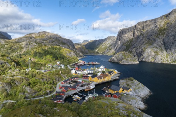 Fishing village Nusfjord, Flakstadoya, Lofoten, Norway, Europe