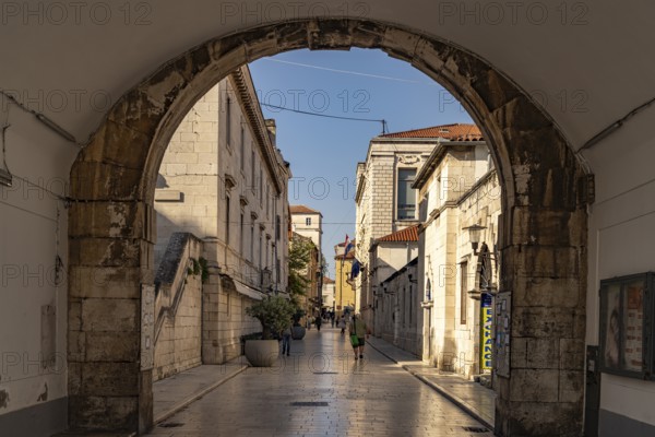 Alley in the old town centre of Zadar, Croatia, Europe