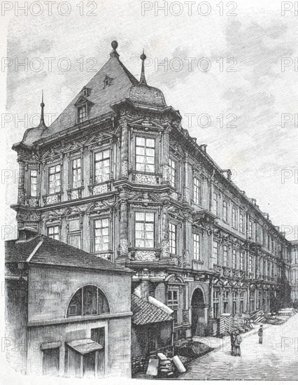The Electoral Palace of Mainz, former city residence of the Archbishops of Mainz in Mainz in 1890, Rhineland-Palatinate, Germany, digital reproduction of an original from the 19th century, historical, Europe