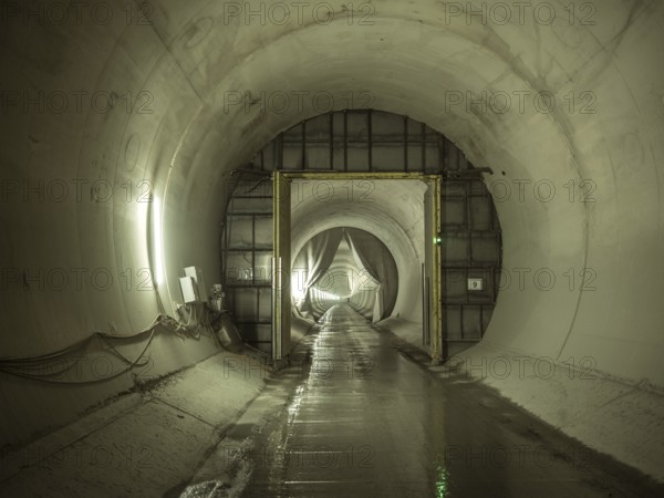 Completed tunnel section in construction lot H41, Brenner Base Tunnel, Zenzendorf, Tyrol, Austria, Europe