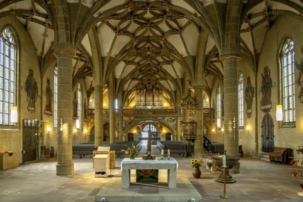 Interior of the Protestant town church in Bad Wimpfen, Kraichgau, Baden-Württemberg, Germany, Europe