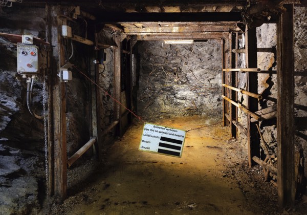 Loaded and occupied site with electric detonators, Rammelsberg ore mine, UNESCO World Heritage Site, Goslar, Lower Saxony, Germany, Europe