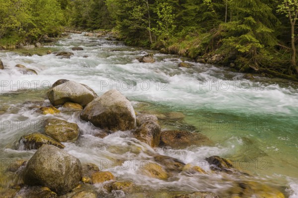 Fast flowing water, River Bela near Prbylina, Slovakia, Europe