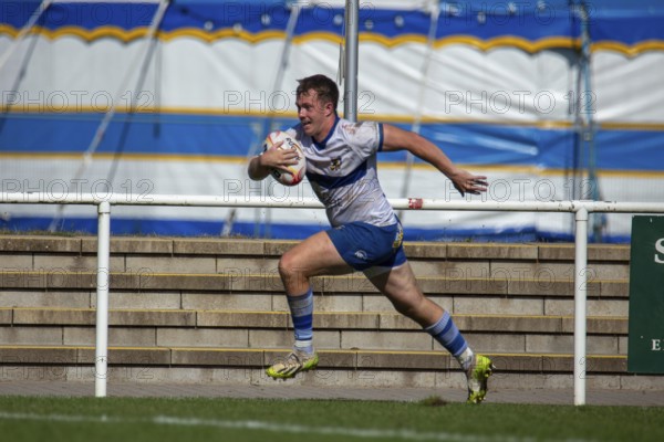 07.09.2024, Rugby 1st Bundesliga South/West, Season 2024/25, Matchday 1: RG Heidelberg vs TSV Handschuhsheim. Picture: Try for Handschuhsheim